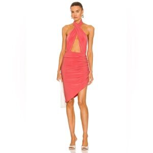 Norma Kamali Asymmetrical Coral Dress